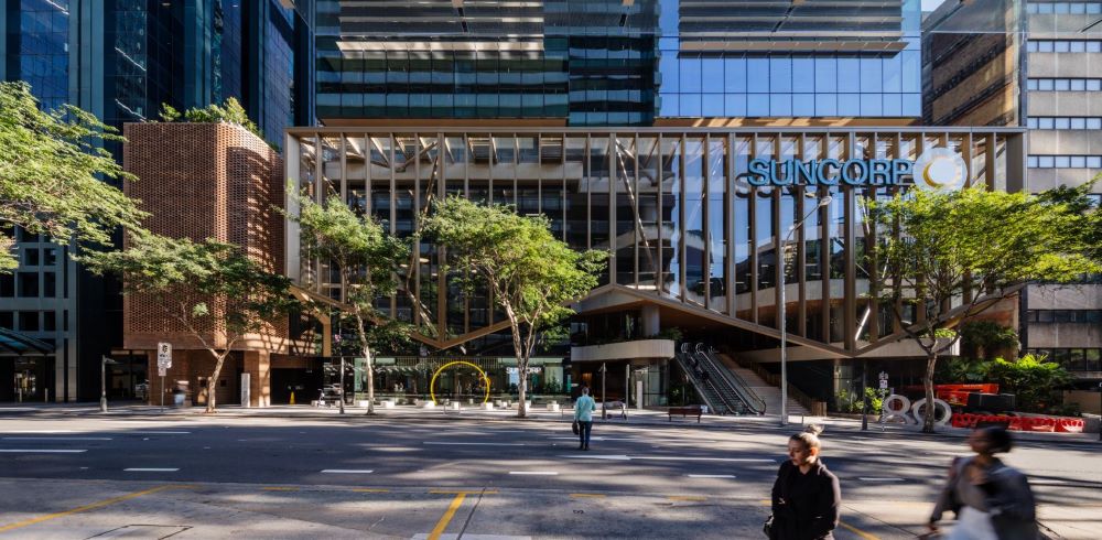 Figure 3. Heritage Lanes, 80 Ann Street, Brisbane by Woods Bagot achieved a 6 Star Green Star Buildings v1 certified rating through its integration of a heritage building with a high-performance all electric commercial office tower and incorporation of natural ventilation with biodiversity. (Image: Trevor Mein)