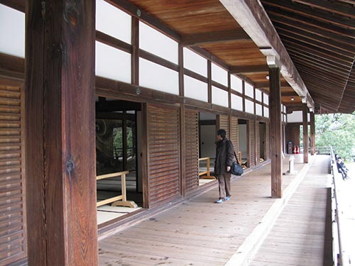 The engawa (wet edge) in Central Japan acts as a transitional space between indoors and outdoors